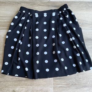Halogen Polka Black & White Dot Skirt - Size Small
